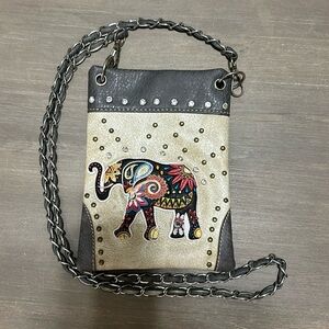 Elephant Crossbody Bag Purse Distressed Look NWOT